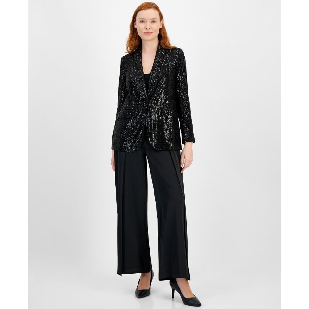 Anne Klein womens Shawl Collar Jacket, Size 10 Black MSRP $159 - Picture 3 of 5